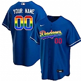 Men's Los Angeles Dodgers Customized Blue Cool Base Stitched Baseball Jersey,baseball caps,new era cap wholesale,wholesale hats